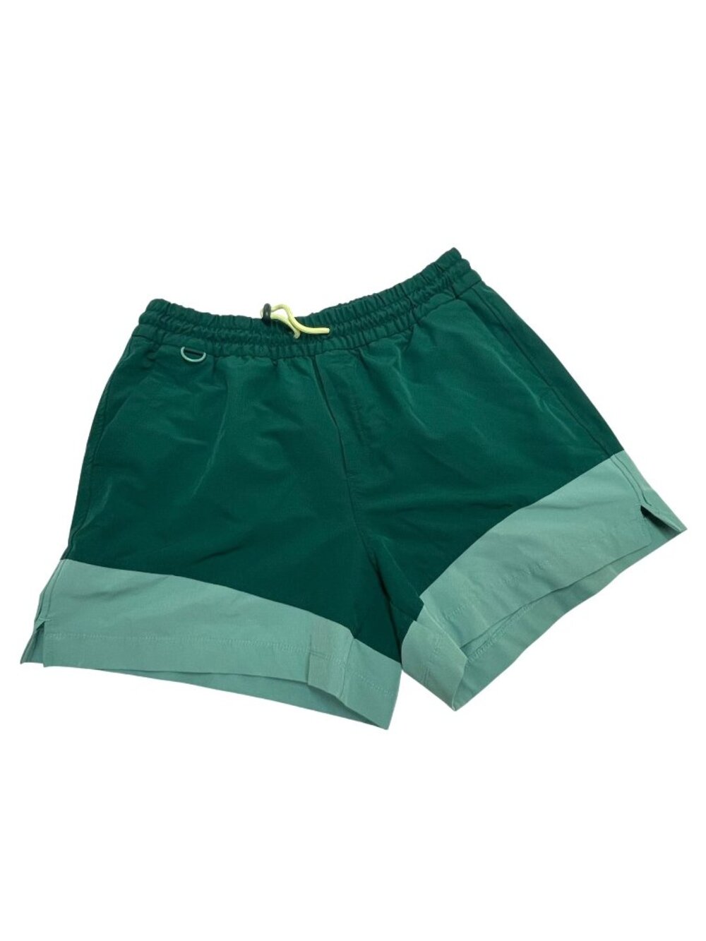 StretchTech Shorts Women Size L Green Elastic Waist With Contrast Hem Liner